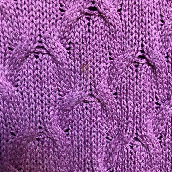 Croft & Barrow Women's Cable Knit Ribbed Turtleneck Sweater Medium Purple Cotton - Picture 15 of 15